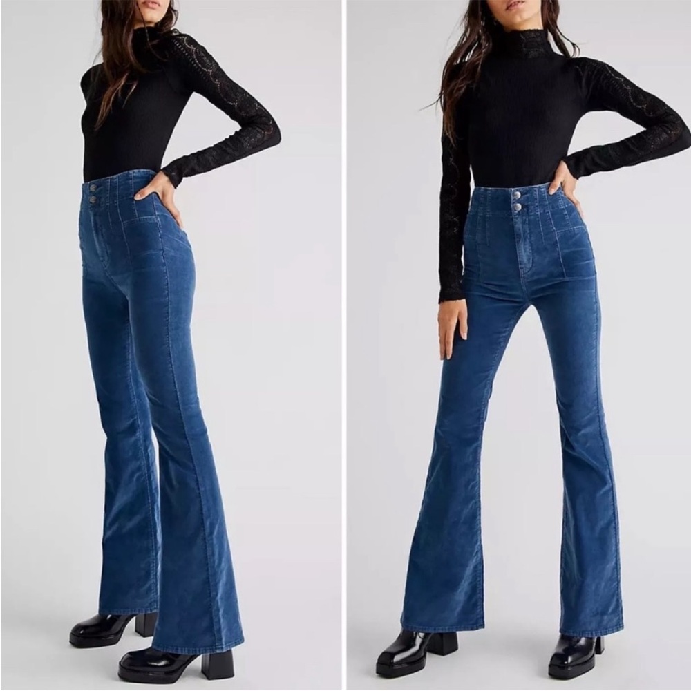 NWOT We The Free Blue High-Waisted Flare Jeans